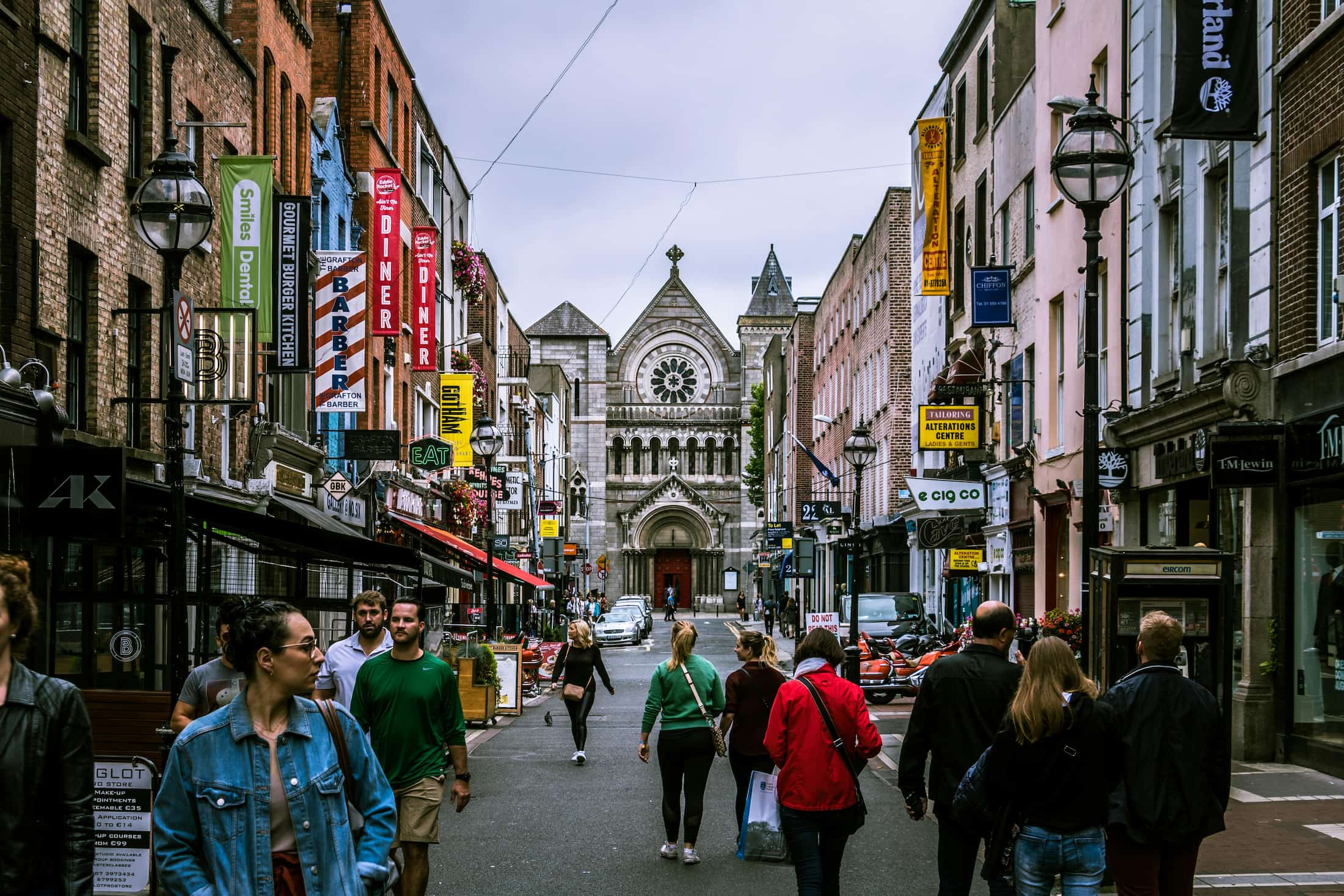 Drukke Straat in Dublin